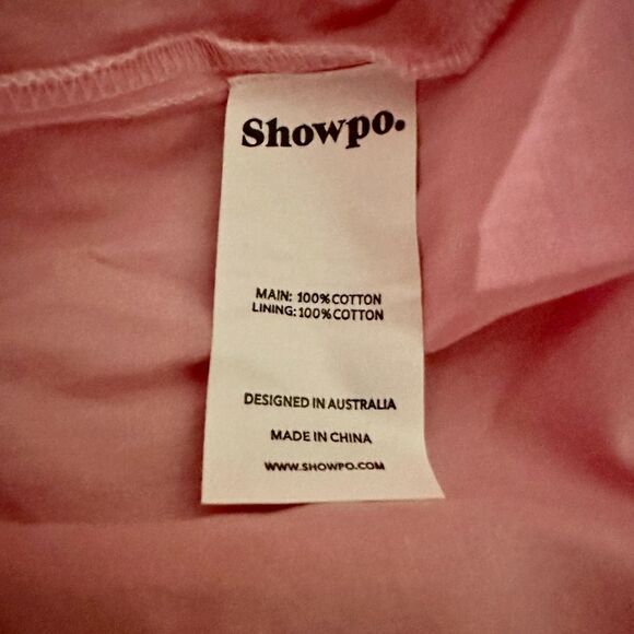 SHOWPO. Dress Amalie The Label Beccah Linen Off Shoulder Size 4 NEW WITH TAGS - Picture 9 of 10